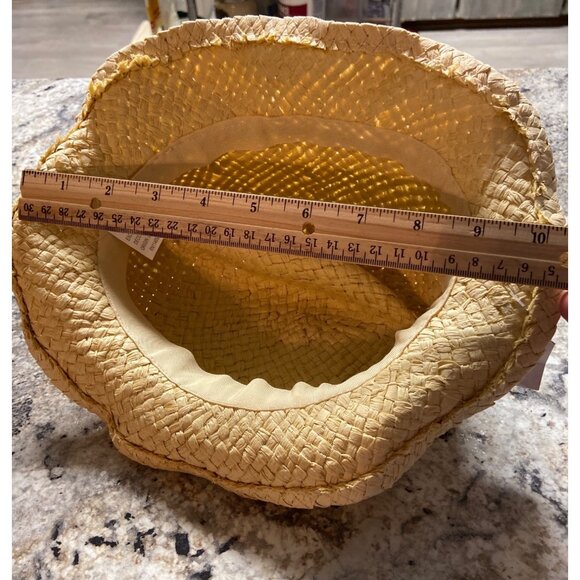 Mens Straw Fedora Hat Braided Faux Leather Band Natural Woven Beach Western - Picture 10 of 10